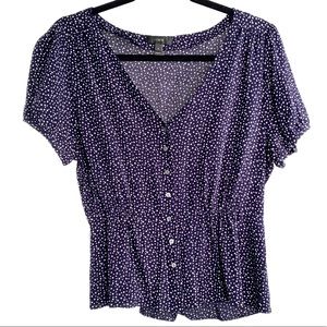 J. Crew Star Buttoned Peplum Blouse